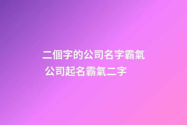 二個字的公司名字霸氣 公司起名霸氣二字-第1張-公司起名-玄機派